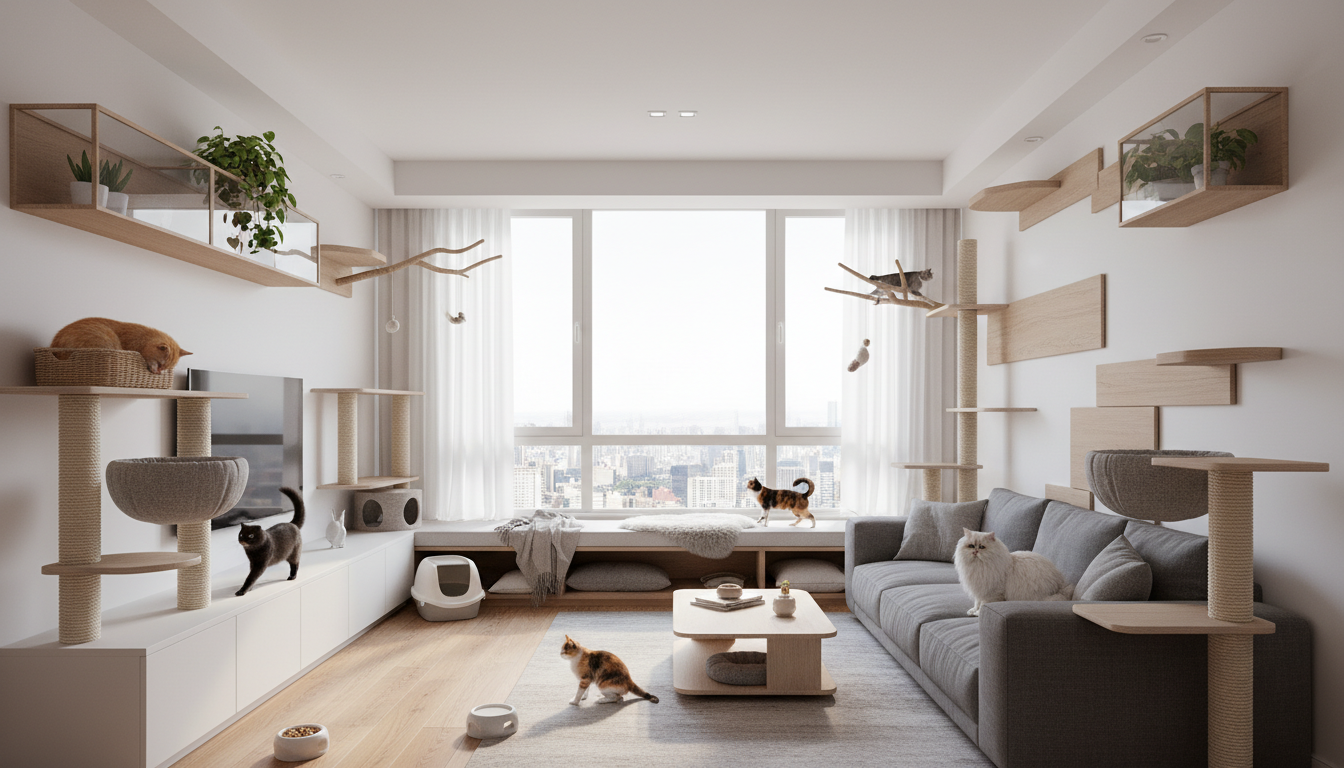 découvrez des astuces pratiques pour optimiser l'espace de vie partagé avec des chats en appartement, afin de garantir confort et bien-être à tous.