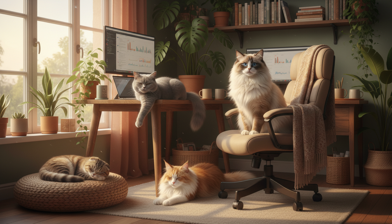 Quelles sont les meilleures races de chats pour les personnes travaillant à domicile ?